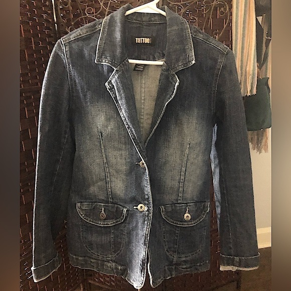TATTOO JEANS cotton denim jacket 💞 - Picture 1 of 4